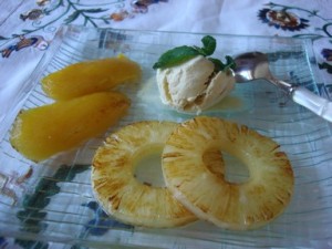 ananas, mangues glace vanille